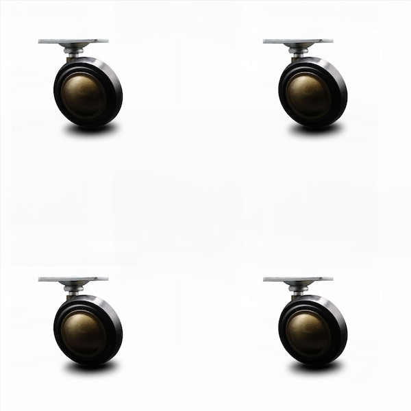 2.25 Inch Windsor Antique Soft Tread Ball Caster - Top Plate - SCC, 4PK